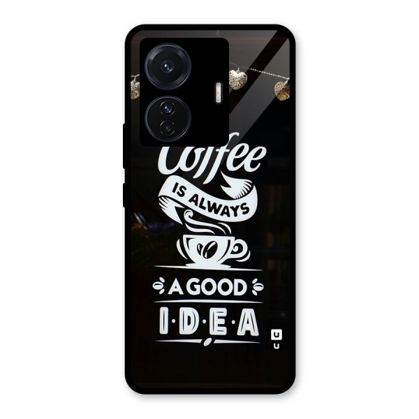 Coffee Idea Glass Back Case for Vivo T1 Pro