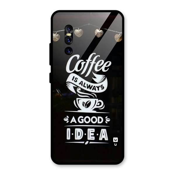 Coffee Idea Glass Back Case for Vivo V15 Pro