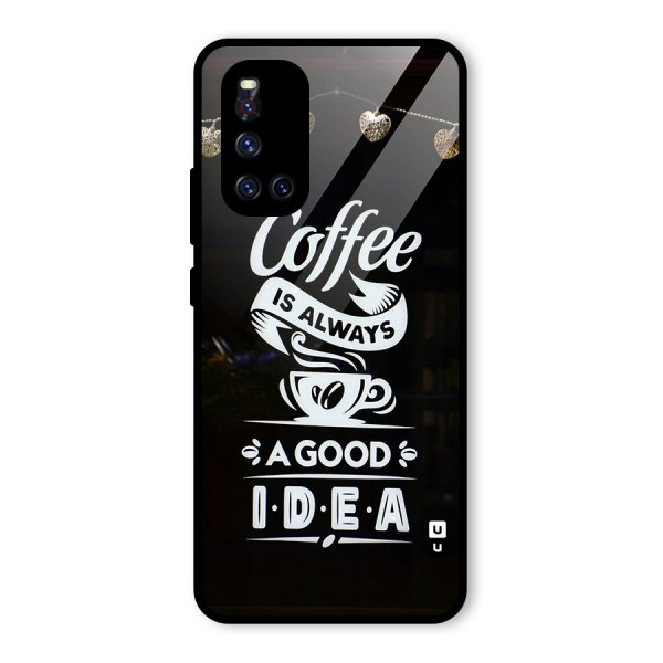 Coffee Idea Glass Back Case for Vivo V19