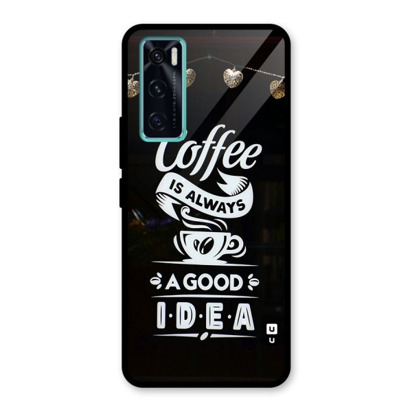 Coffee Idea Glass Back Case for Vivo V20 SE