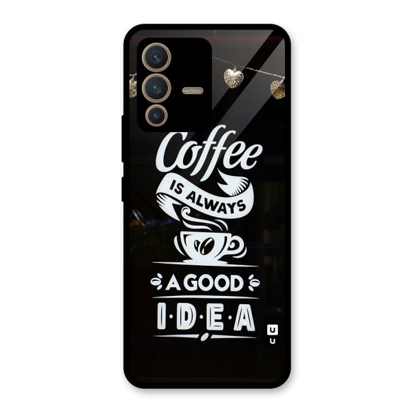 Coffee Idea Glass Back Case for Vivo V23 5G