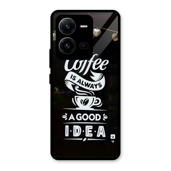 Coffee Idea Glass Back Case for Vivo V25