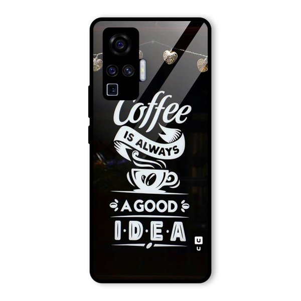 Coffee Idea Glass Back Case for Vivo X50 Pro