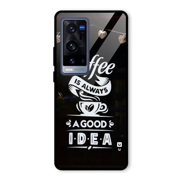 Coffee Idea Glass Back Case for Vivo X60 Pro Plus