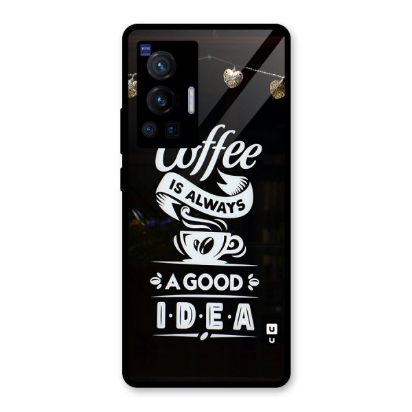 Coffee Idea Glass Back Case for Vivo X70 Pro