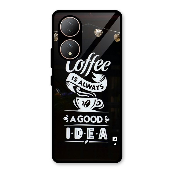 Coffee Idea Glass Back Case for Vivo Y100A