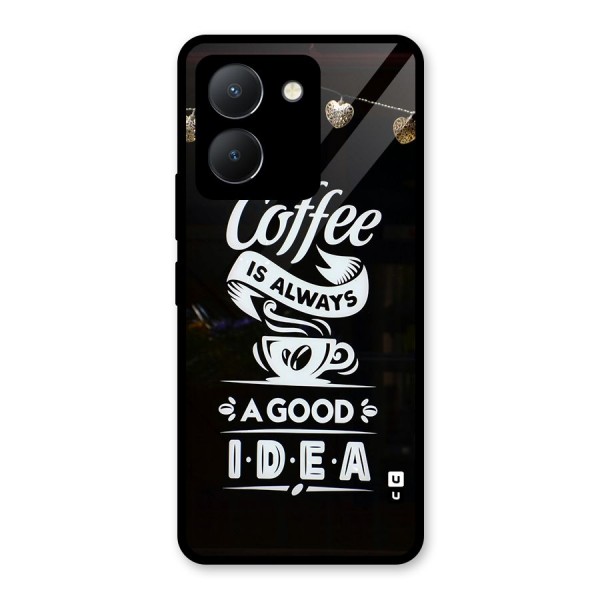 Coffee Idea Glass Back Case for Vivo Y36