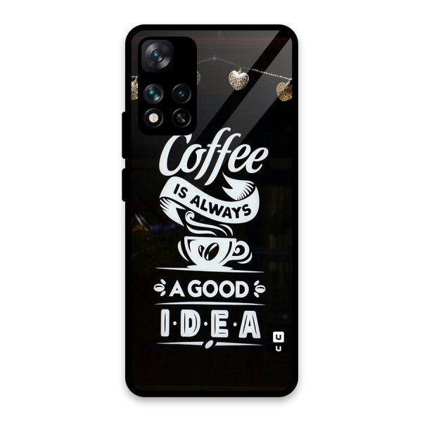 Coffee Idea Glass Back Case for Xiaomi 11i 5G