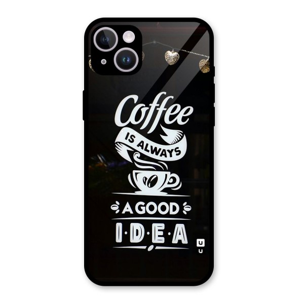 Coffee Idea Glass Back Case for iPhone 14 Plus