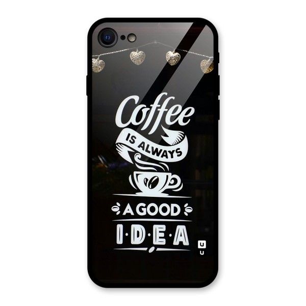 Coffee Idea Glass Back Case for iPhone 8