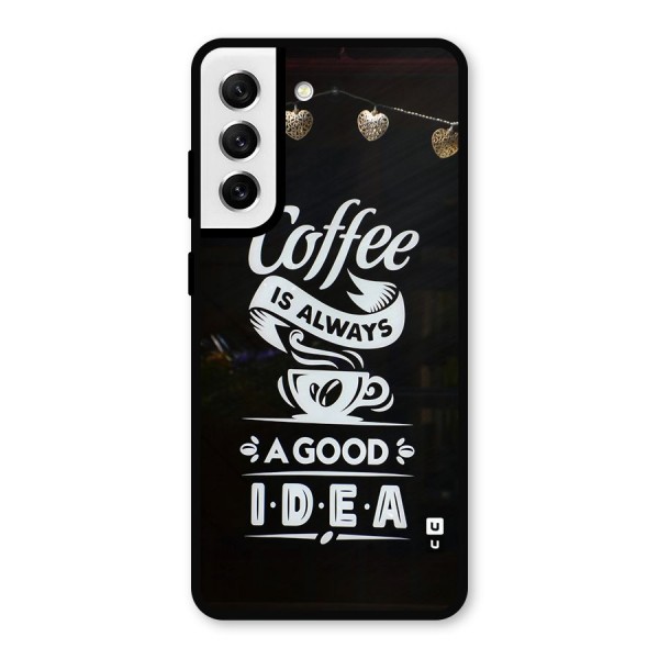 Coffee Idea Metal Back Case for Galaxy S21 FE 5G