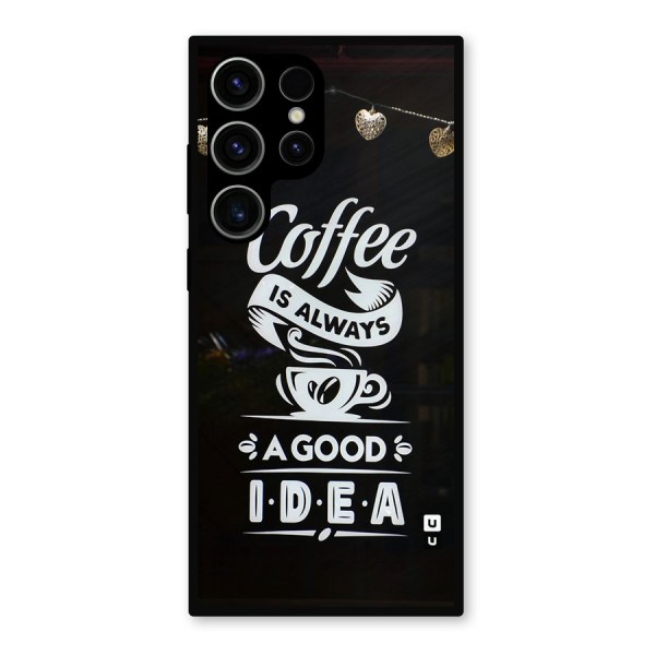 Coffee Idea Metal Back Case for Galaxy S23 Ultra