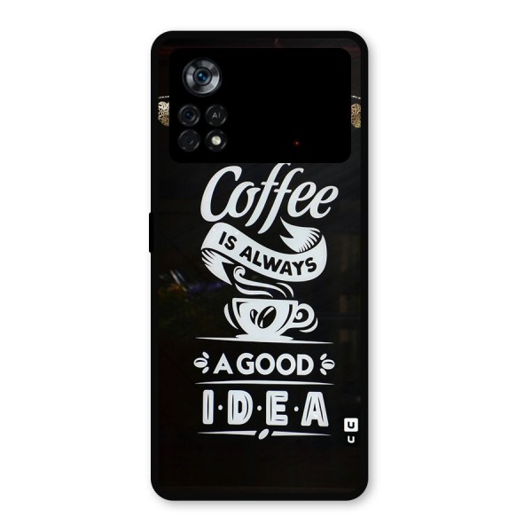 Coffee Idea Metal Back Case for Poco X4 Pro 5G