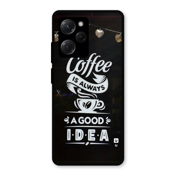 Coffee Idea Metal Back Case for Poco X5 Pro