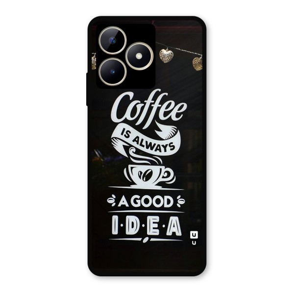 Coffee Idea Metal Back Case for Realme Narzo N53