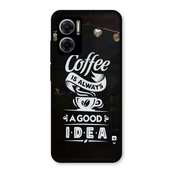 Coffee Idea Metal Back Case for Redmi 11 Prime 5G