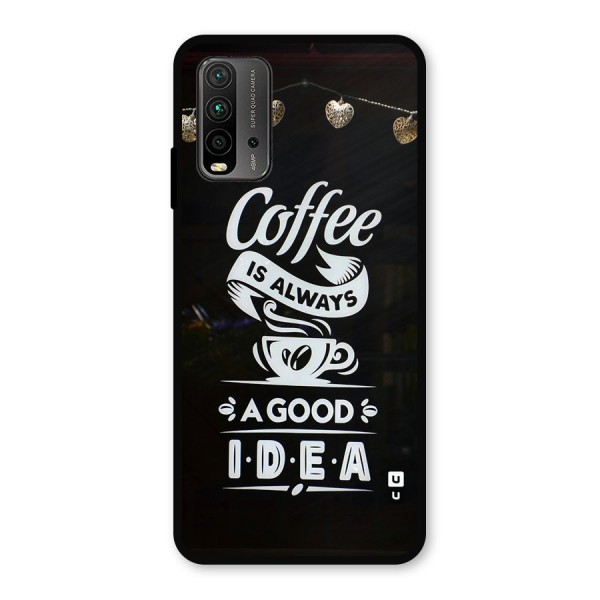 Coffee Idea Metal Back Case for Redmi 9 Power