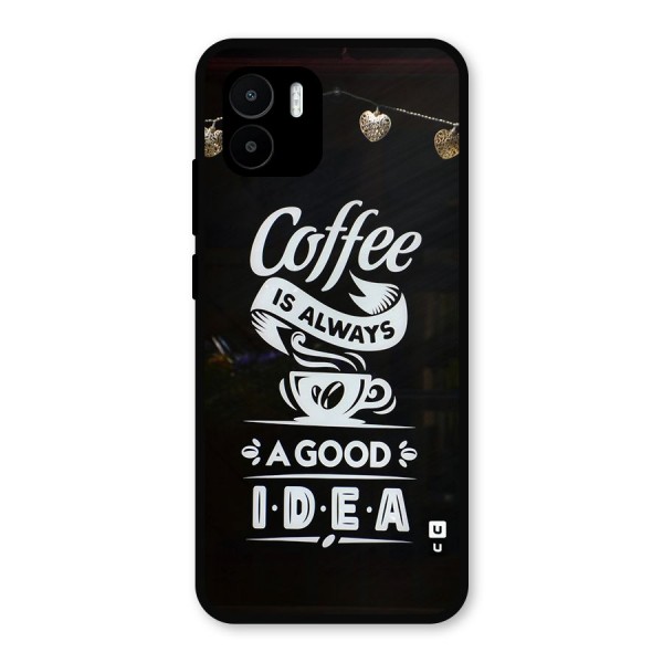 Coffee Idea Metal Back Case for Redmi A1