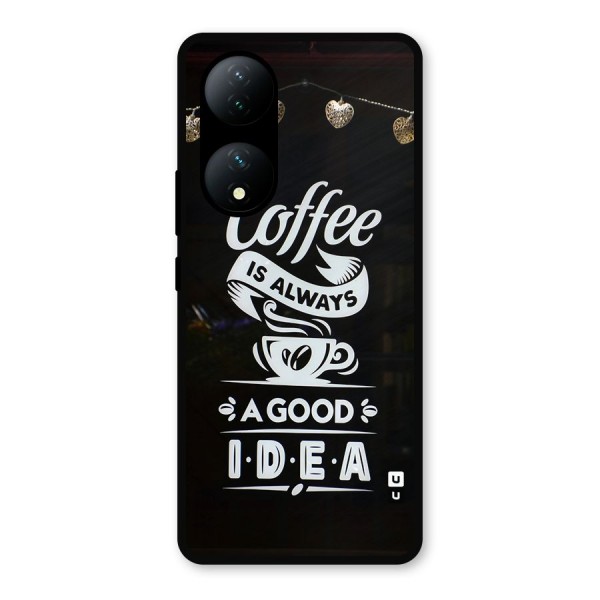 Coffee Idea Metal Back Case for Vivo Y100a