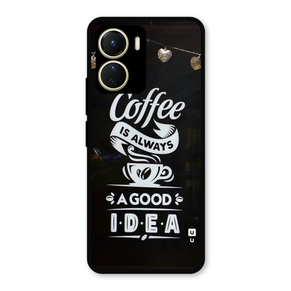 Coffee Idea Metal Back Case for Vivo Y16