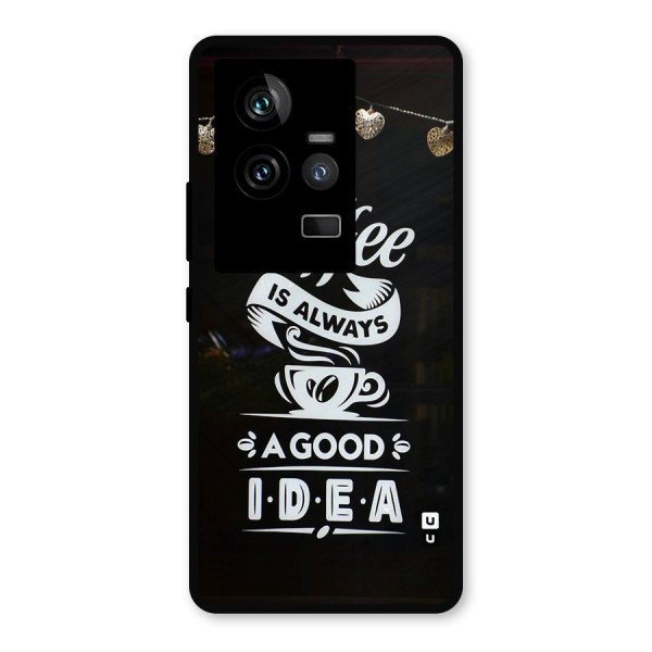 Coffee Idea Metal Back Case for iQOO 11 5G