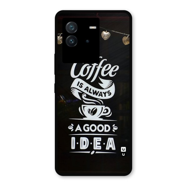 Coffee Idea Metal Back Case for iQOO Neo 6 5G