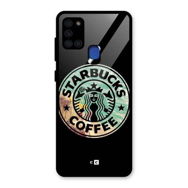 Coffee StarBucks Glass Back Case for Galaxy A21s