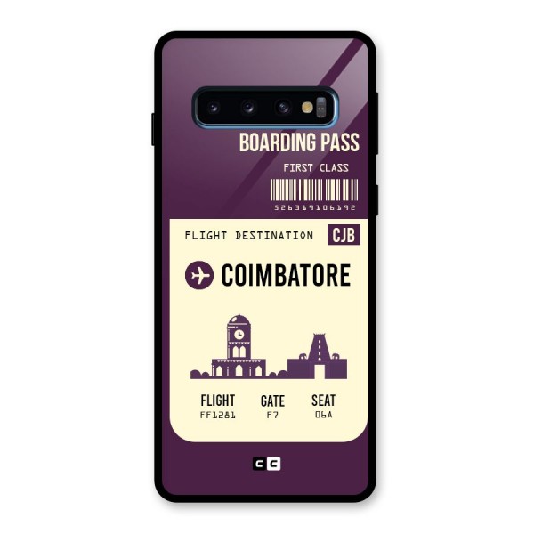 Coimbatore Boarding Pass Glass Back Case for Galaxy S10