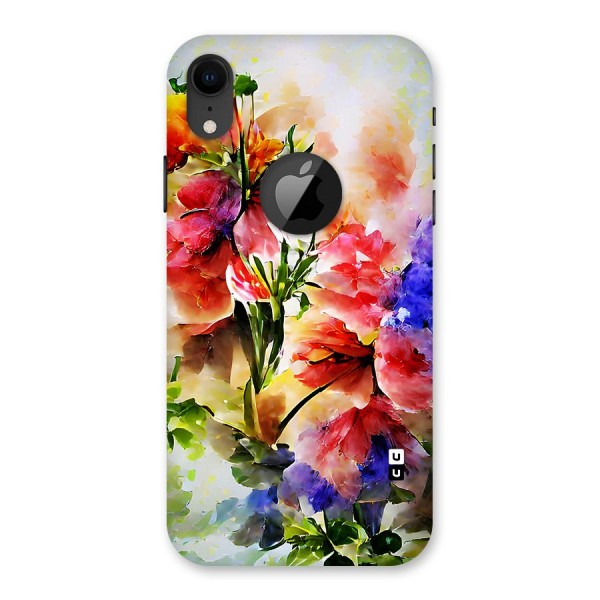 Colorful Flowers Fine Art Back Case for iPhone XR Logo Cut