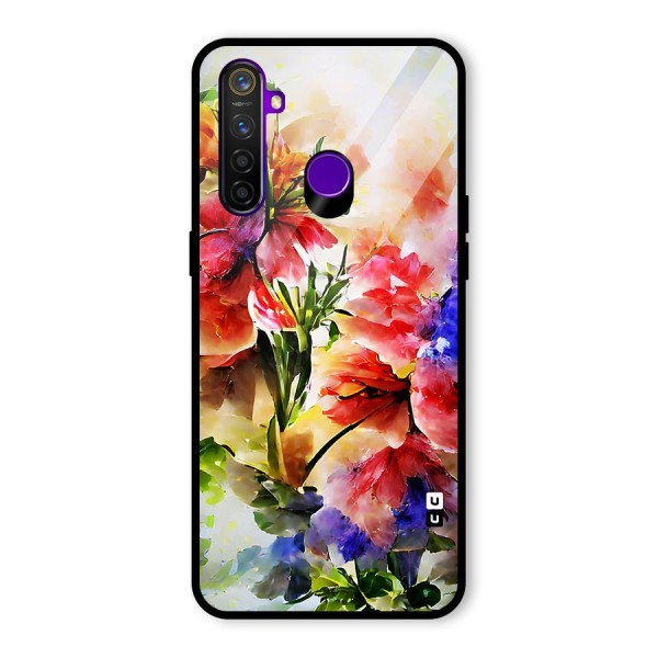 Colorful Flowers Fine Art Glass Back Case for Realme 5 Pro