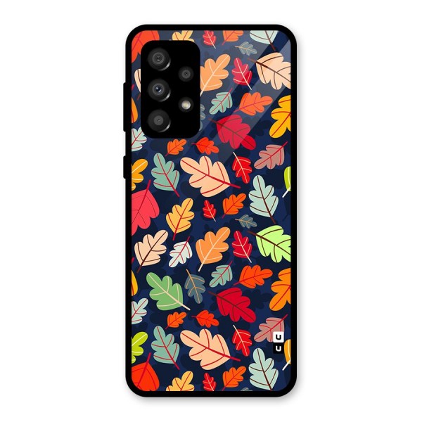 Colorful Leaves Beautiful Pattern Glass Back Case for Galaxy A32