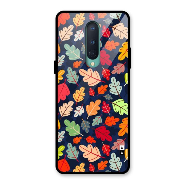 Colorful Leaves Beautiful Pattern Glass Back Case for OnePlus 8