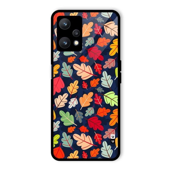 Colorful Leaves Beautiful Pattern Glass Back Case for Realme 9 Pro 5G