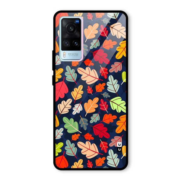 Colorful Leaves Beautiful Pattern Glass Back Case for Vivo X60