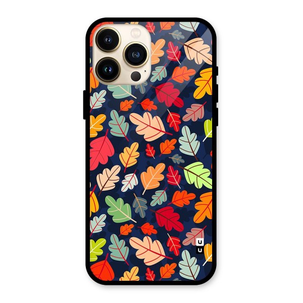 Colorful Leaves Beautiful Pattern Glass Back Case for iPhone 13 Pro Max