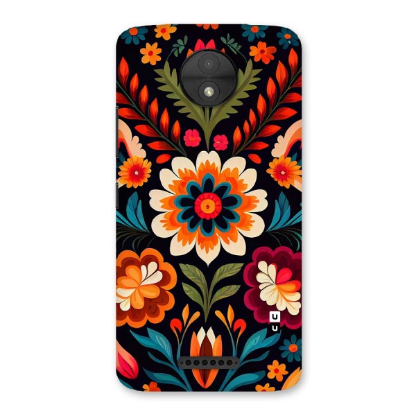Colorful Mexican Floral Pattern Back Case for Moto C
