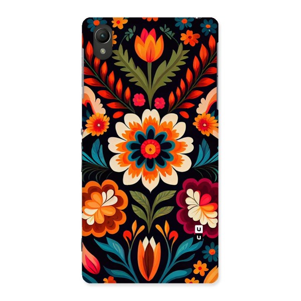 Colorful Mexican Floral Pattern Back Case for Xperia Z2