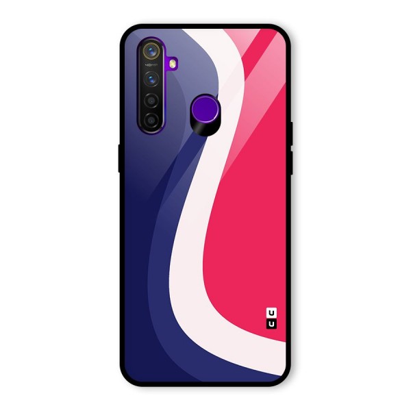 Colorful Wavy Print Glass Back Case for Realme 5 Pro