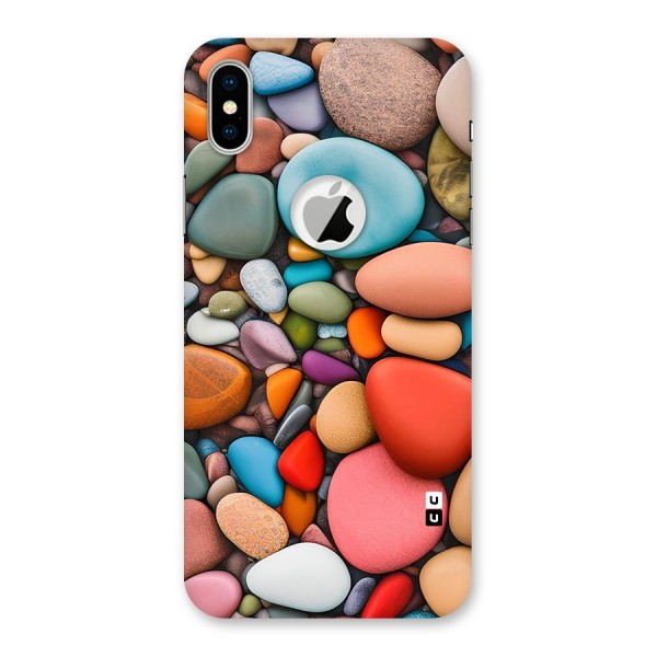 Colourful Stones Back Case for iPhone XS Logo Cut