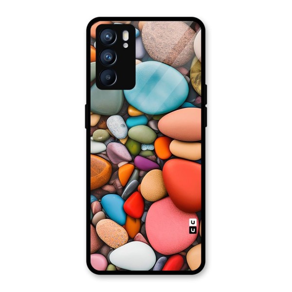 Colourful Stones Glass Back Case for Oppo Reno6 5G