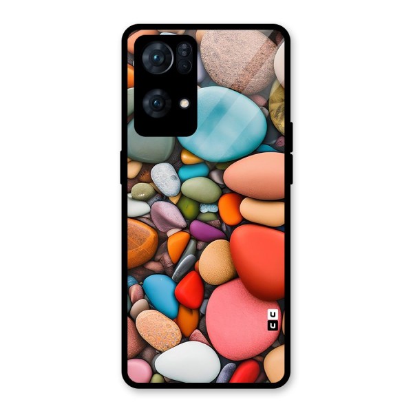 Colourful Stones Glass Back Case for Oppo Reno7 Pro 5G