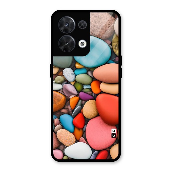 Colourful Stones Glass Back Case for Oppo Reno8 5G