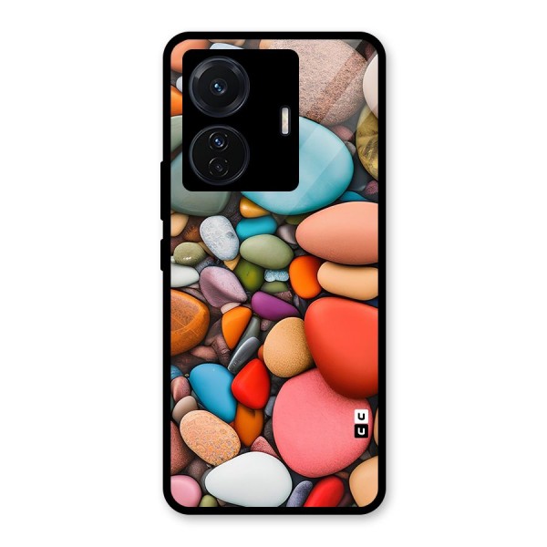 Colourful Stones Glass Back Case for Vivo T1 Pro