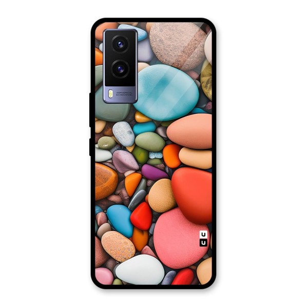 Colourful Stones Glass Back Case for Vivo V21e 5G