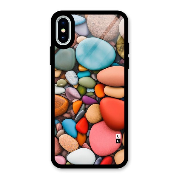 Colourful Stones Glass Back Case for iPhone XS