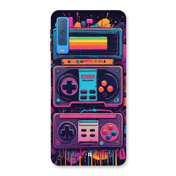 Comic Gaming Console Back Case for Galaxy A7 (2018)