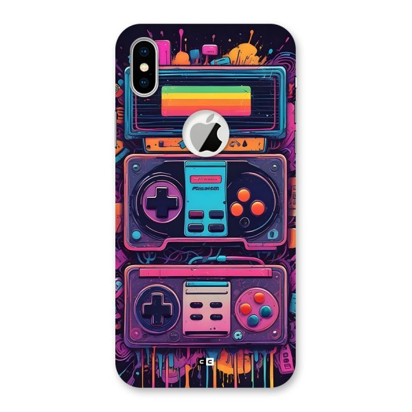 Comic Gaming Console Back Case for iPhone XS Logo Cut