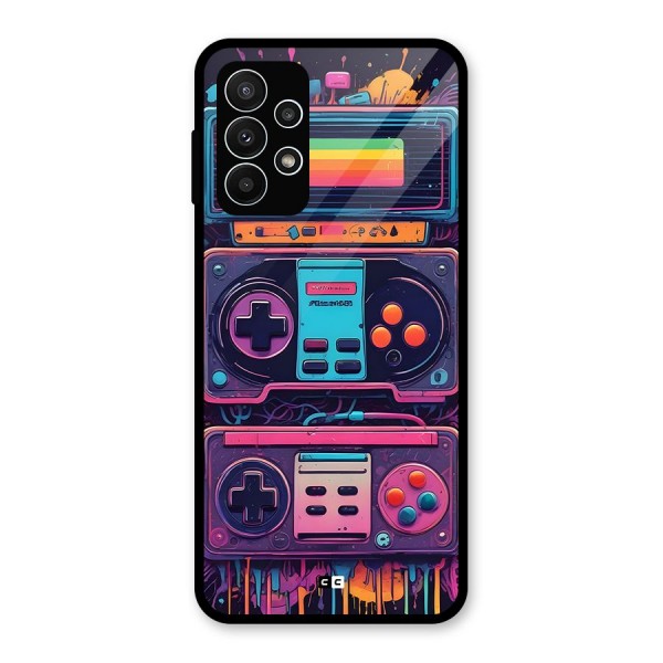 Comic Gaming Console Glass Back Case for Galaxy A23