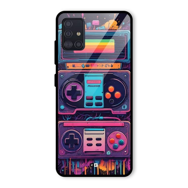 Comic Gaming Console Glass Back Case for Galaxy A51