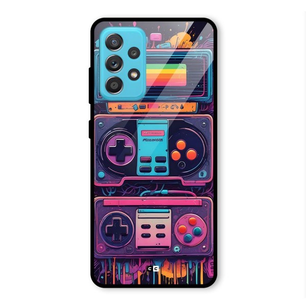 Comic Gaming Console Glass Back Case for Galaxy A52